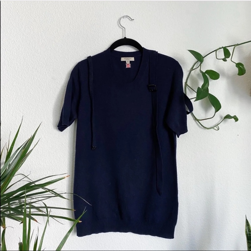 Burberry Blue 100% Cashmere Pullover Sweater Large